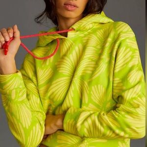 Anthropology X Farm Rio, printed cropped hooded sweatshirt